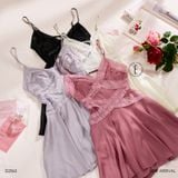  Darling Dress D2563 - Váy lụa phối lưới eo 