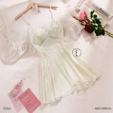  Darling Dress D2563 - Váy lụa phối lưới eo 