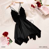  Demure Dress D2569 - Váy lụạ phối ren hoa đệm ngực tai thỏ mỏng 