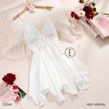  Demure Dress D2569 - Váy lụạ phối ren hoa đệm ngực tai thỏ mỏng 