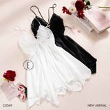  Demure Dress D2569 - Váy lụạ phối ren hoa đệm ngực tai thỏ mỏng 