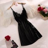  Starry Dress D2574 - Váy lụa satin phối ren 