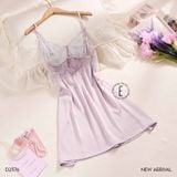  Váy lụạ phối ren D2576 