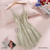  Glimmer Dress D2578 - Váy lụa gấm phối ren 
