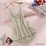  Glimmer Dress D2578 - Váy lụa gấm phối ren 