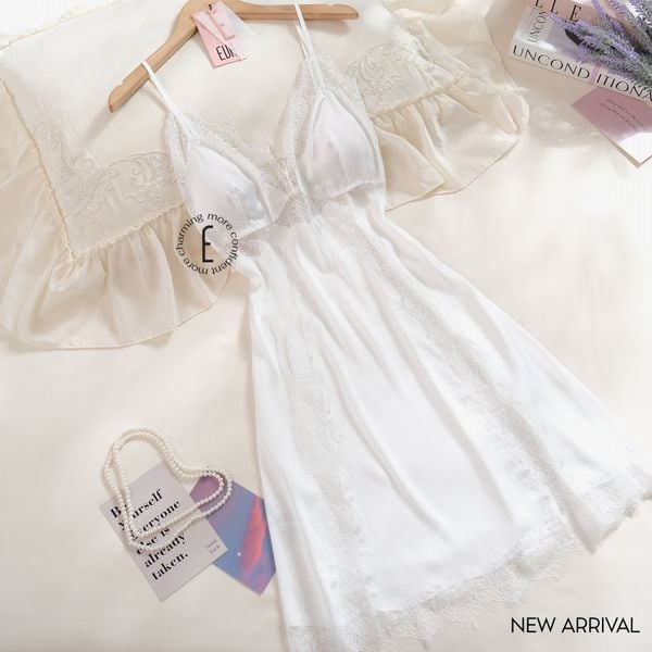  Váy 2 dây lụa phối ren D2582 