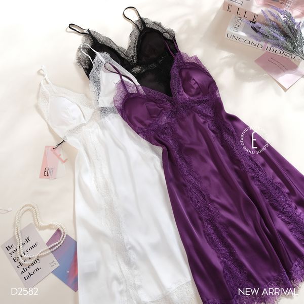  Váy 2 dây lụa phối ren D2582 