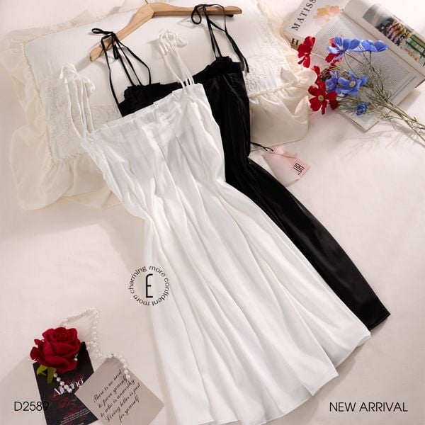  Moonlight Dress D2589 - Váy lụa xoè dây buộc rời 