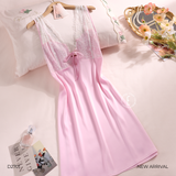  Velure D2701 - Váy lụa satin phối ren mềm 