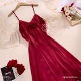  Váy lụa nơ đỏ D2953 