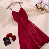  Váy lụa nơ đỏ D2953 