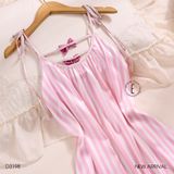  Váy lụa sọc hồng D3198 