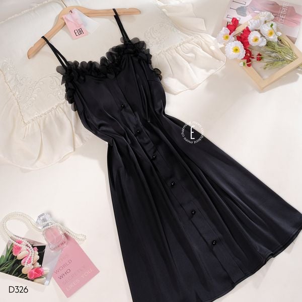  Váy lụa ( viền lưới hoa) D326 