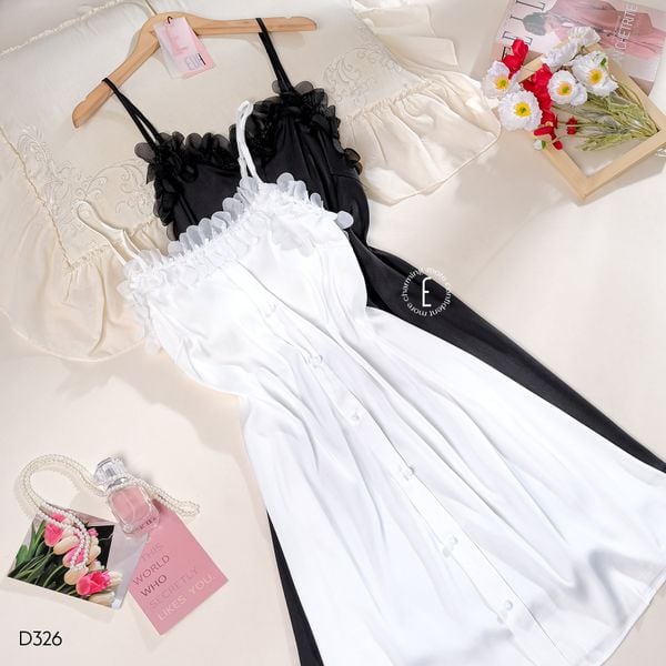  Váy lụa ( viền lưới hoa) D326 