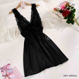  Negligee Dress D4670 - Váy lụa viền ren đệm ngực mỏng 