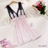  Negligee Dress D4670 - Váy lụa viền ren đệm ngực mỏng 