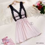  Negligee Dress D4670 - Váy lụa viền ren đệm ngực mỏng 