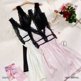  Negligee Dress D4670 - Váy lụa viền ren đệm ngực mỏng 