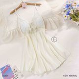  Ethereal Dress D4671 - Váy lụa phối ren đệm ngực mỏng 