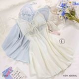  Ethereal Dress D4671 - Váy lụa phối ren đệm ngực mỏng 
