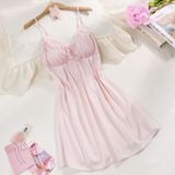  Amour Dress D4672 - Váy lụa phối ren đệm ngực mỏng 