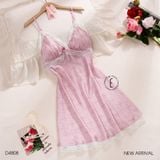  Celeste Dress D4808 - Váy lụa phối ren đệm ngực mỏng 