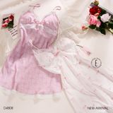  Celeste Dress D4808 - Váy lụa phối ren đệm ngực mỏng 