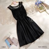  Váy lụa đan dây cổ D4863 