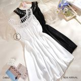  Váy lụa đan dây cổ D4863 