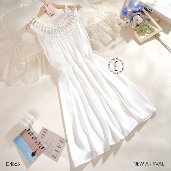 Váy lụa đan dây cổ D4863 