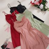  Váy lụa xẻ D566 