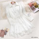  Váy sơ mi lụa Lush D6113 ( dây buộc rời) 