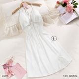  Eloise Dress D6119 - Váy lụa cổ yếm đệm ngực rời 