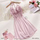  Eloise Dress D6119 - Váy lụa cổ yếm đệm ngực rời 