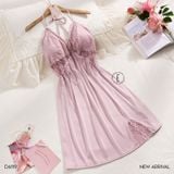  Eloise Dress D6119 - Váy lụa cổ yếm đệm ngực rời 