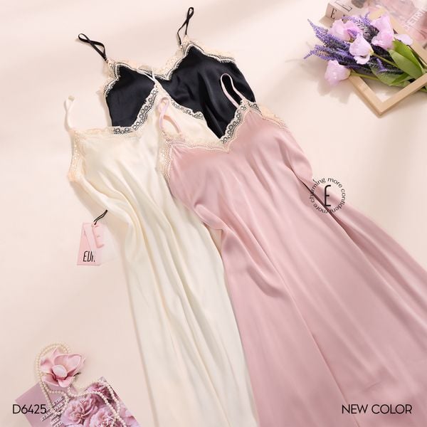 Váy lụa 2 dây dài đệm ngực mỏng D6425 