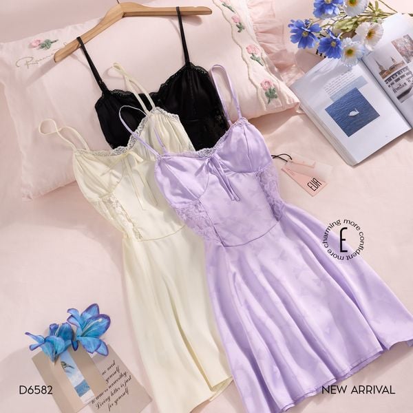  La Soie D6582 - Váy lụa satin mềm 