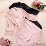  Váy sơ mi lụa tay phối ren D8348 