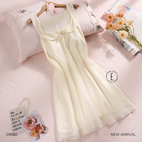  Váy lụa xoè D8360 đệm ngực mỏng 