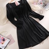  Váy ngủ lụa có tay D08 ( nhiều hoạ tiết) 