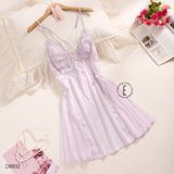  Váy lụa phối ren đệm ngực mỏng D8832 