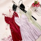  Váy lụa phối ren đệm ngực mỏng D8832 