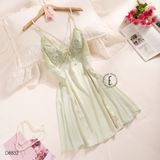  Váy lụa phối ren đệm ngực mỏng D8832 
