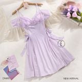  Aura Dress D9495 - Váy lụa satin phối lưới 