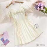  Aura Dress D9495 - Váy lụa satin phối lưới 
