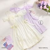  Aura Dress D9495 - Váy lụa satin phối lưới 