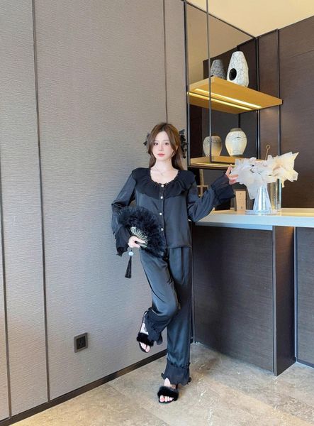  Pyjama lụa viền lưới PM6124 