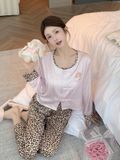  Pyjama lụa beo hồng PM6120 