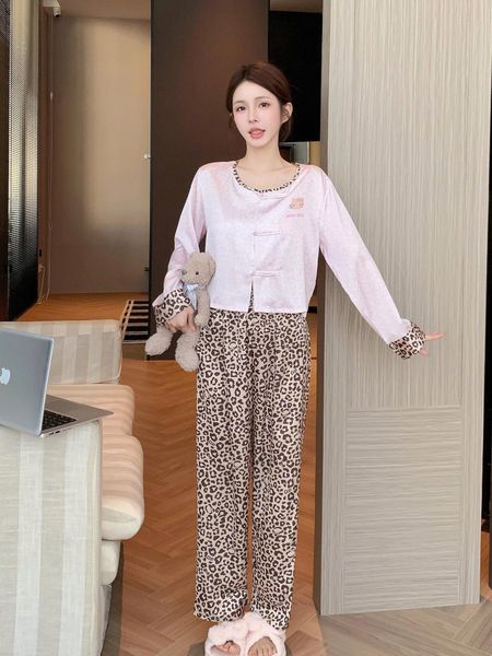  Pyjama lụa beo hồng PM6120 
