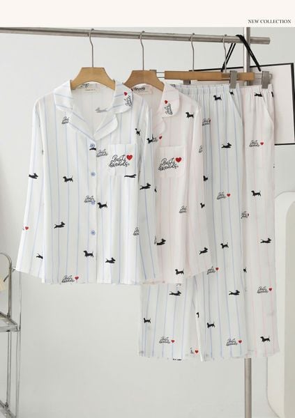  Pyjama dài lụa satin mềm PM8515 